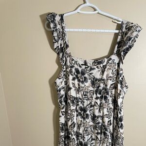 Old Navy - Floral Print Sleeveless Maternity Maxi Dress - Black & Cream